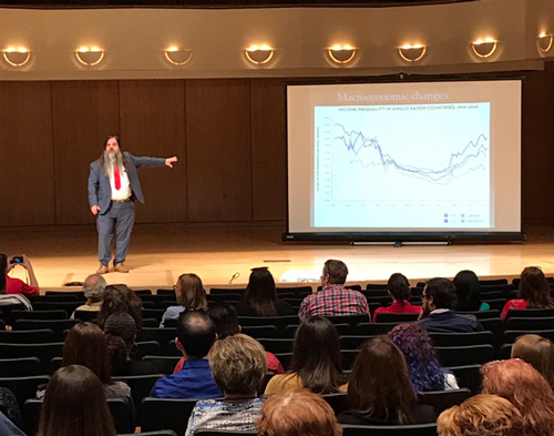 Bryan Alexander, renowned futurist, researcher and consultant in the field of how technology transforms education, was the keynote speaker for the May 16 Professional Development Conference.