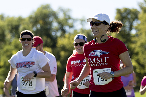 President Janine Davidson running a 5k