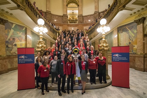 MSU Denver Champions gathered at Colorado Capitol Building.