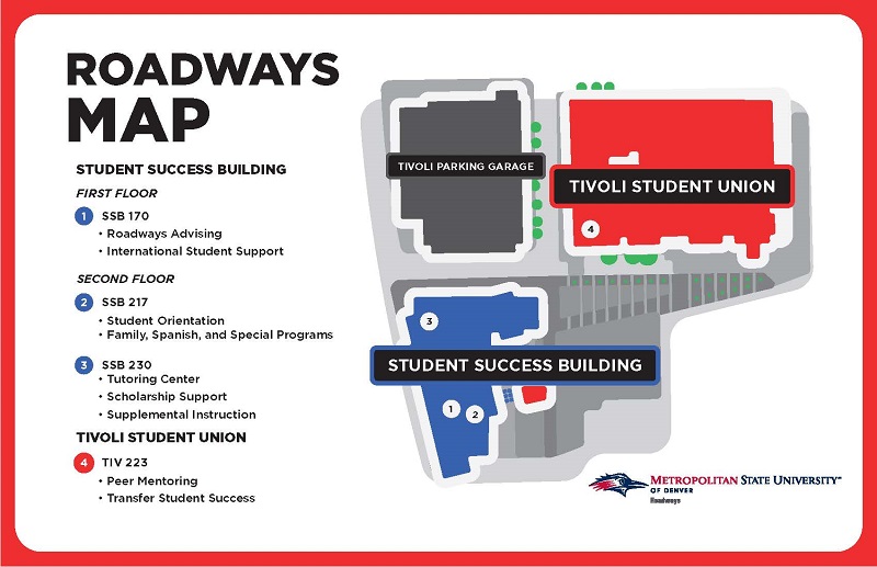 Map of Roadways locations on campus