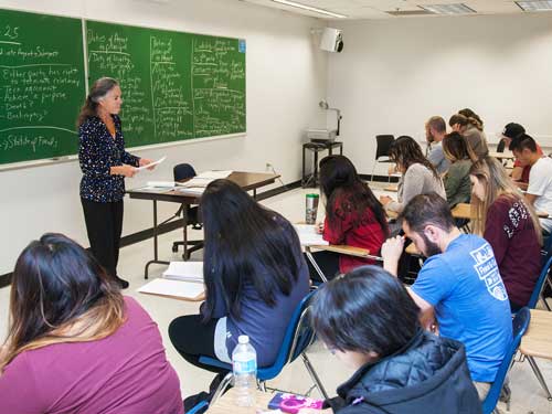 Professor in classroom