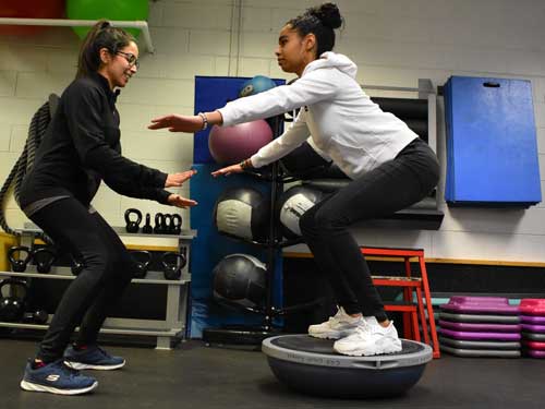 Students in a fitness session