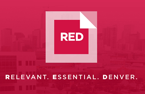 RED logo -- Relevant. Essential. Denver. 