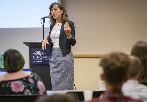 President Davidson at faculty senate