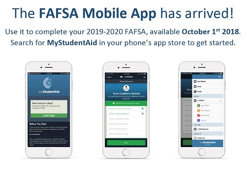 Poster for new fafsa mobile app