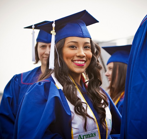 Latina student at graduation