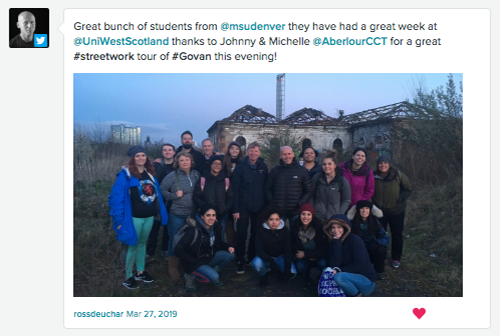 MSU Denver students visiting a university in Scotland