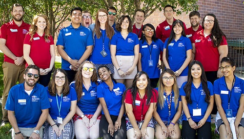 Student workers in a group