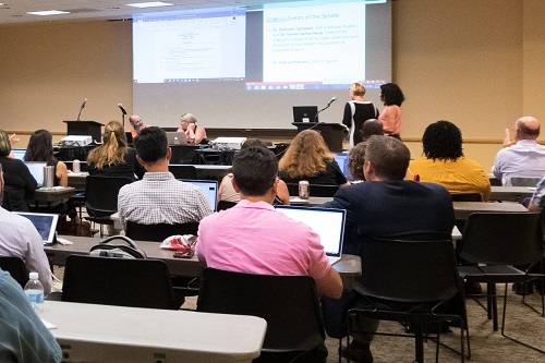 Faculty Senate meeting in progress.