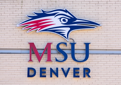 MSU Denver sign on JSSB.